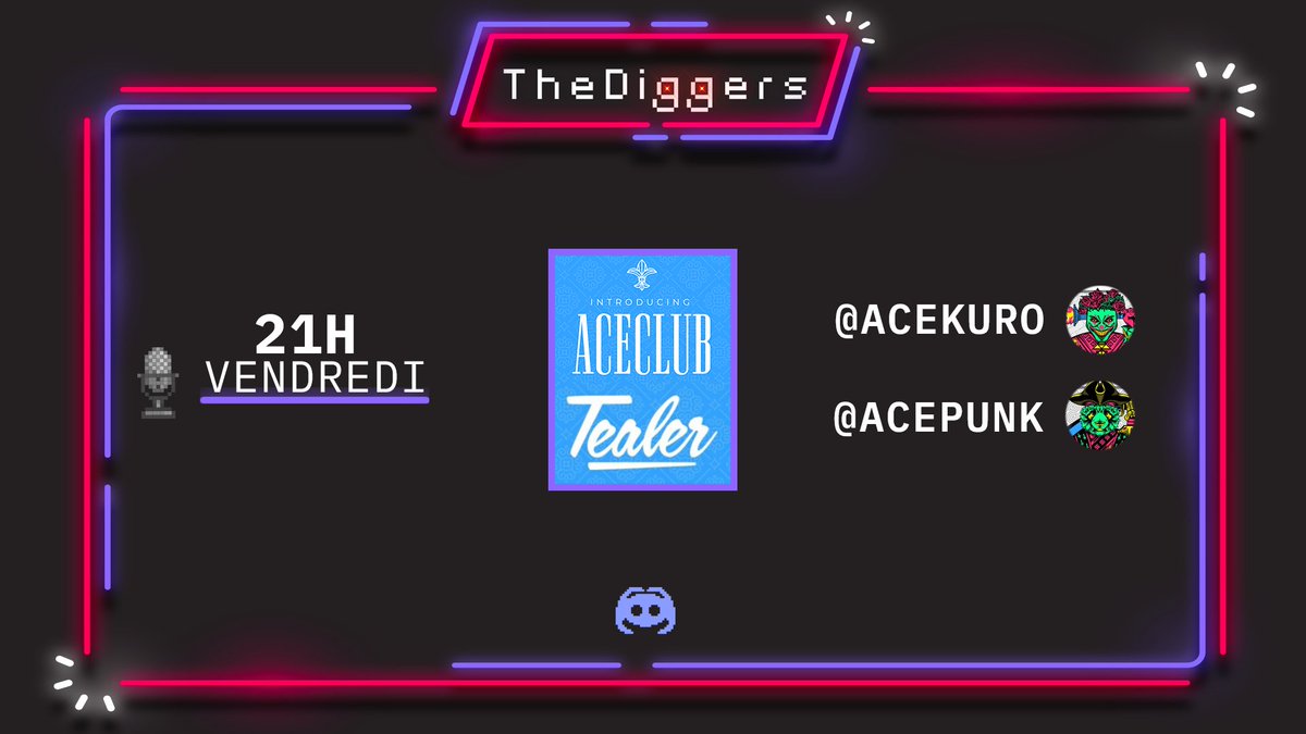 TheDiggers_io's tweet photo. Nouvel AMA demain soir 21h avec des Diggers⛏️ qui travaillent maintenant à temps plein pour un projet #NFT 👉 @AceClubNFT
Au programme:
- leur parcours / comment ils ont trouvé ce job 3.0
- présentation & vision d'AceClub
- giveaway de 4x1 $SOL + 10 hoodies #Tealer
A demain 👋 https://t.co/AnN7ZQSNPg