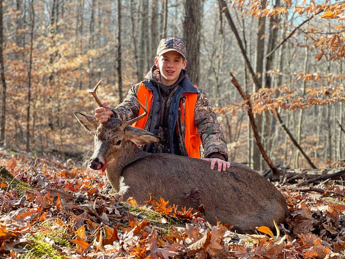 WVWhitetailCo's tweet photo. Buck tag # 2 filled at deer camp opening week! Travis put his first buck on the ground &amp; Kenzie got it all on film! #WVWhitetail https://t.co/kEeUTWlgW3