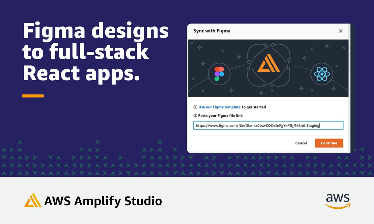 AWSAmplify's tweet image. 🚨 Introducing AWS Amplify Studio!
✅ Export @figmadesign designs to React components built with Amplify UI library
✅ Bind UI to backend data models
✅ Easily extend generated React code
✅ Admin UI is now part of Amplify Studio
Check it out: go.aws/3djZXuR