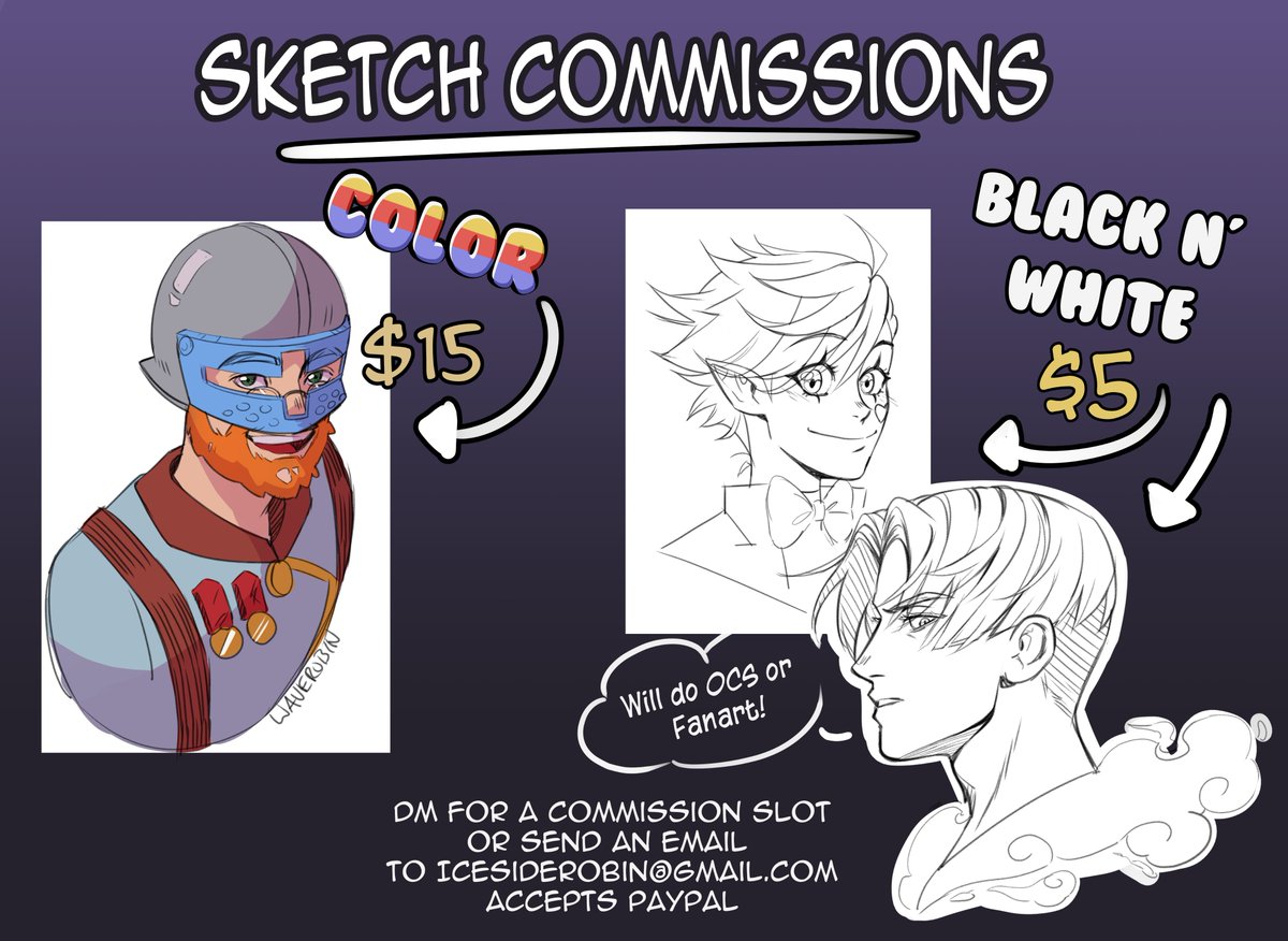 WaveRobin's tweet image. Opening up $5 Sketch Commissions!