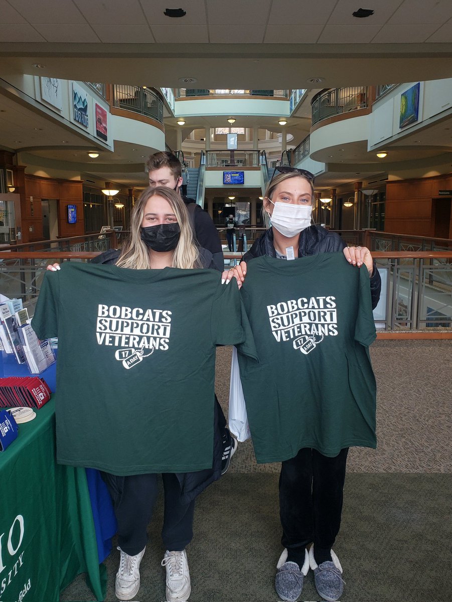 ohiouvetscenter's tweet photo. We're here until 5 today &amp; back at it again from 8-5 tomorrow on the 3rd floor of Baker! Will you accept the challenge &amp; raise awareness for Veteran Suicide Prevention? Turnout has been awesome so far, grab a shirt while we still have your size! #stop17 https://t.co/2LYk2ZAxVZ