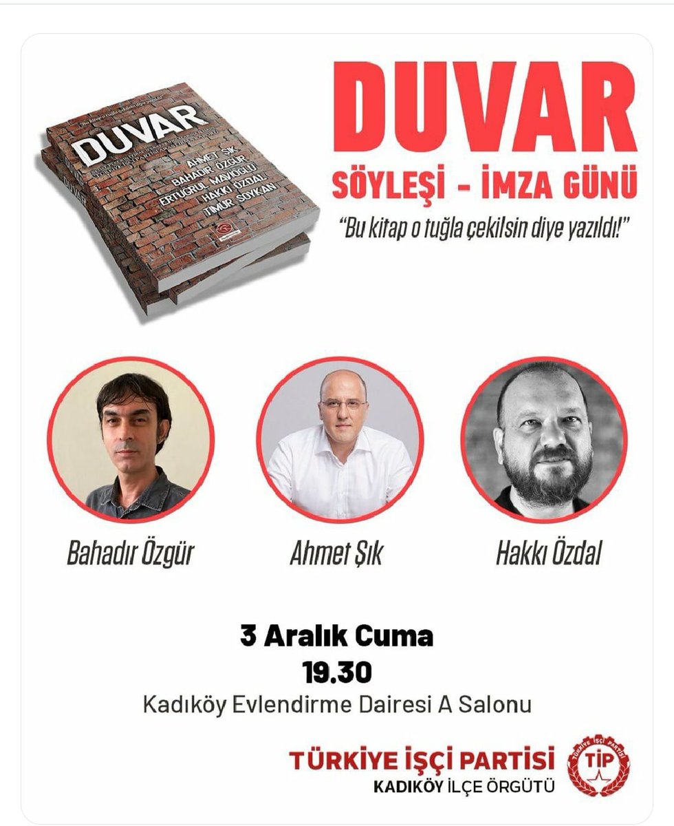 Etkinliğimize Duvar kitabının yazarlarından Timur Soykan da katılacak. 

Yarın akşam tüm dostlarımızı bekliyoruz.