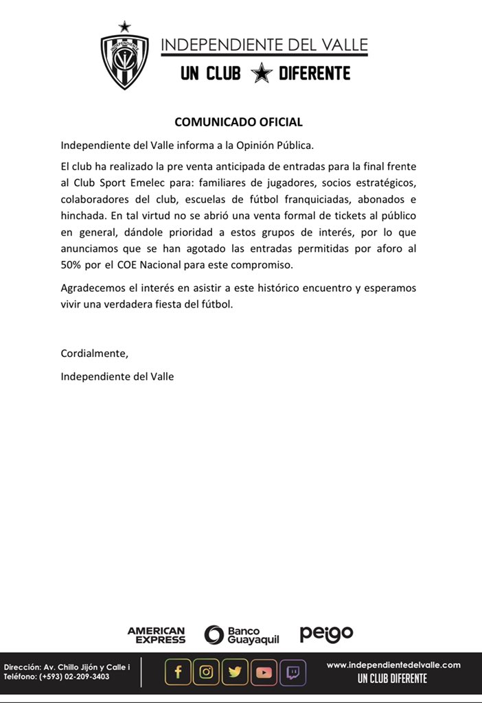 IDV_EC's tweet photo. 🚨Comunicado Oficial | https://t.co/LaYWDuLaSs