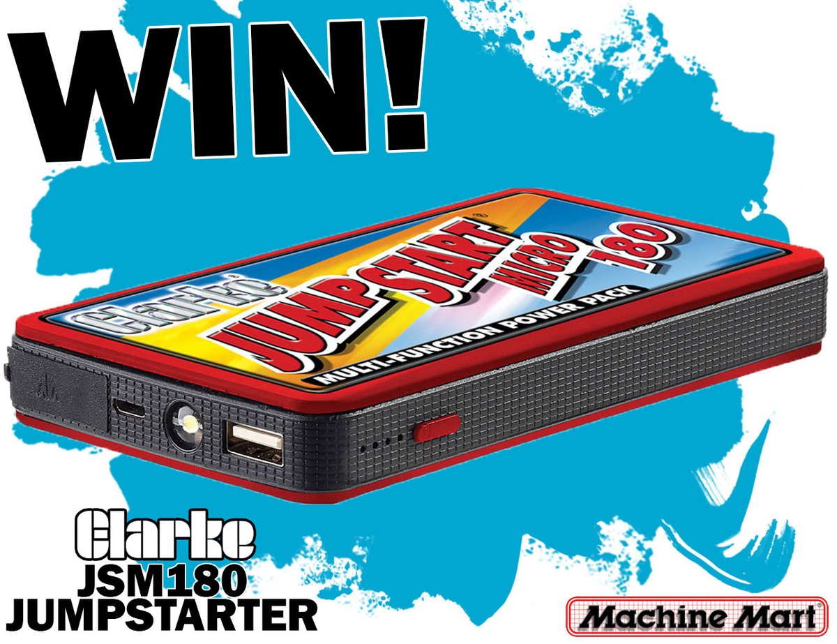 MachineMartUK's tweet image. #Win the fantastic #Clarke JSM180 in our latest #FreebieFriday giveaway! 

It not only jump starts petrol vehicles up to 3 litres but it also charges phones, tablets, cameras etc. 🔋

To enter, follow us and retweet this post. 

T's &amp;amp; C's apply. #Competition ends 6.12.21 at 4pm.