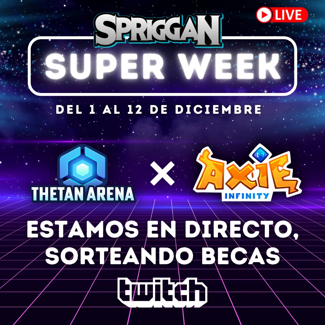 SprigganTv's tweet photo. 🤔¿ALGUIEN A DICHO BECA?
💥ENTRA YA, ESTAMOS EN DIRECTO EN TWITCH SORTEANDO BECAS💥
➡https://t.co/J7LfPXHDVc⬅
#NFTGaming #GameFi #AxieInfinityBeca #Scholarship #Axie #ThetanArena https://t.co/C54M8HXbwa