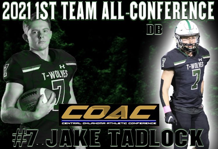 NNCoachJones's tweet image. Congrats to @TadlockJake on being selected 1st Team DB for the Central Oklahoma Athletic Conference! 
#Elevate|#GoNorth