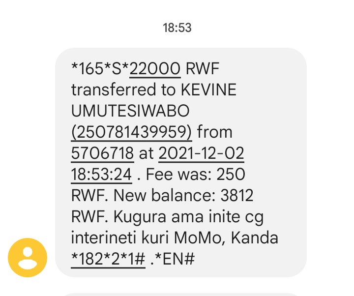 ndayisenga_de's tweet photo. Habaye kuyoba kw'amafaranga 22000rwfs ayobera kuri Kevine Umutesiwabo ufite iyi nimero 0781439959 muhamagaye ahita ayohereza kuri Gaudence ufite no 0784225425 aba ari we uyabikuza 
Source @MTNRwanda call center ese @RIB_Rw ntago bafatwa bakabiryozwa
Murakoze @TV1Rwanda 
Murakoze https://t.co/LHE0bUrKjL