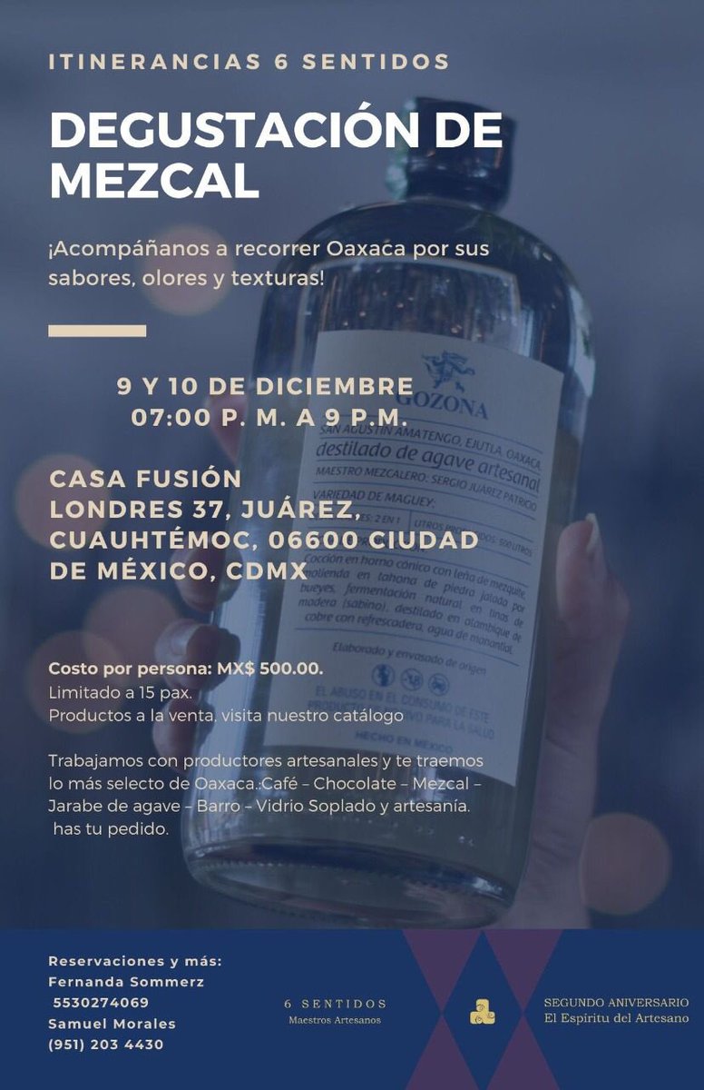 Manolozep's tweet photo. Para los mezcaleros, chocolateros, cafeteros, pero principalmente para los que gustamos del comercio justo, no se pierdan esta degustación de productos oaxaqueños en la CdMx
#6sentidos https://t.co/KpVJN0uiPI