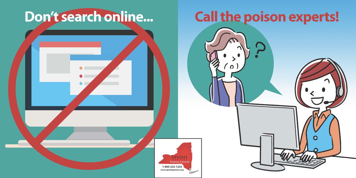 UpstatePoison's tweet photo. ☎️📱WE can answer your poisoning question/get you help FASTER than if you search the internet. Call us: 1-800-222-1222! 📞☎️📱 https://t.co/6rhv7PLoXT