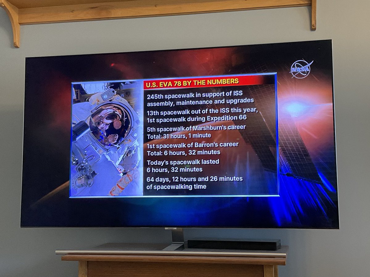 Bubbinski's tweet photo. #EVA78 by the numbers. Now to check Starbase Live. https://t.co/J7c3Njihs2