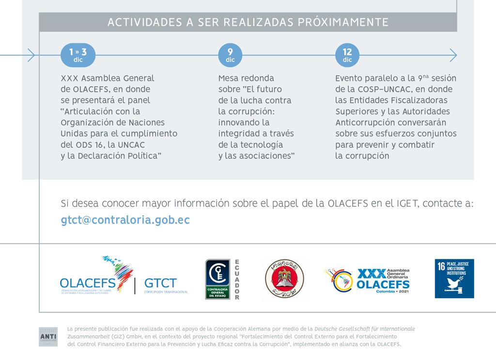 OLACEFS_oficial's tweet photo. La OLACEFS está representada en el Equipo Global de Expertos (IGET) de #INTOSAI a través de la participación de @ContraloriaECU como líder del #GTCT. Cabe indicar que el #IGET es presidido por @uaesupremeaudit que tiene una amplia experiencia en la lucha contra la corrupción. https://t.co/5pbddRyi7y