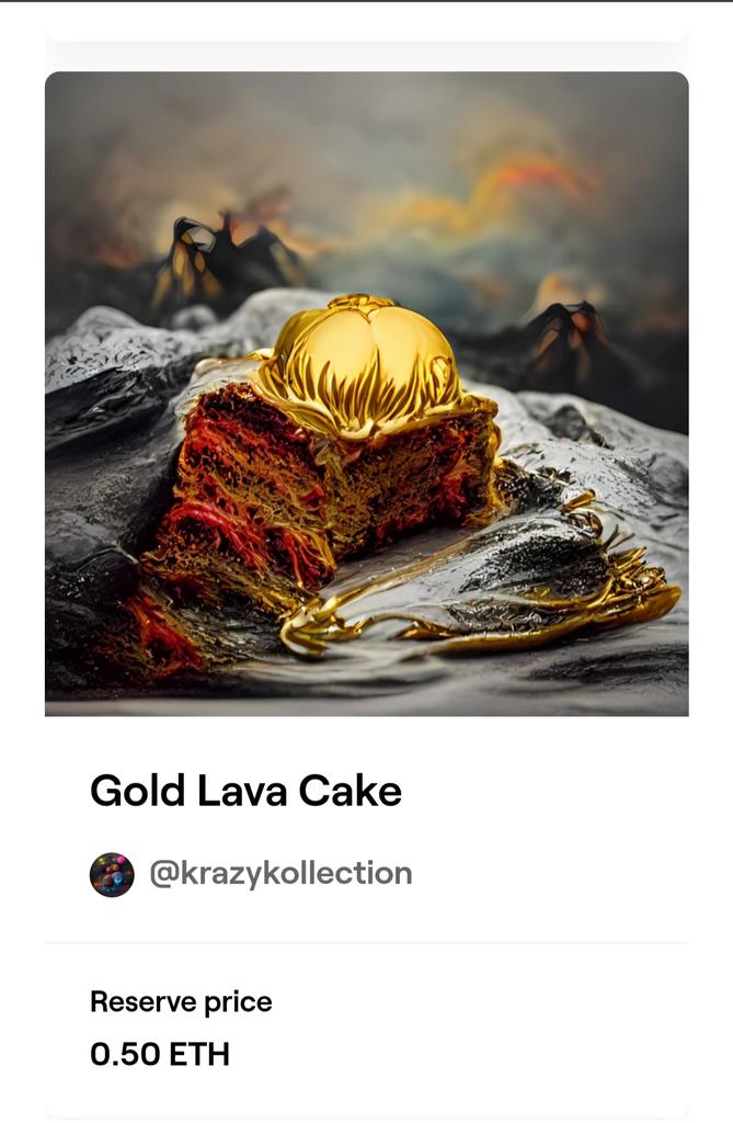 krazykollection's tweet photo. @RetroPunksTV Hello Everyone 
My First Artwork Now Avalible On Foundation
- Gold Lava Cake 
Of collection " Magical Artworks" 
Reserve Price 0.5 $ETH
https://t.co/UbQ7buDZem
#NFTCommunity https://t.co/QQq7pBOYNm