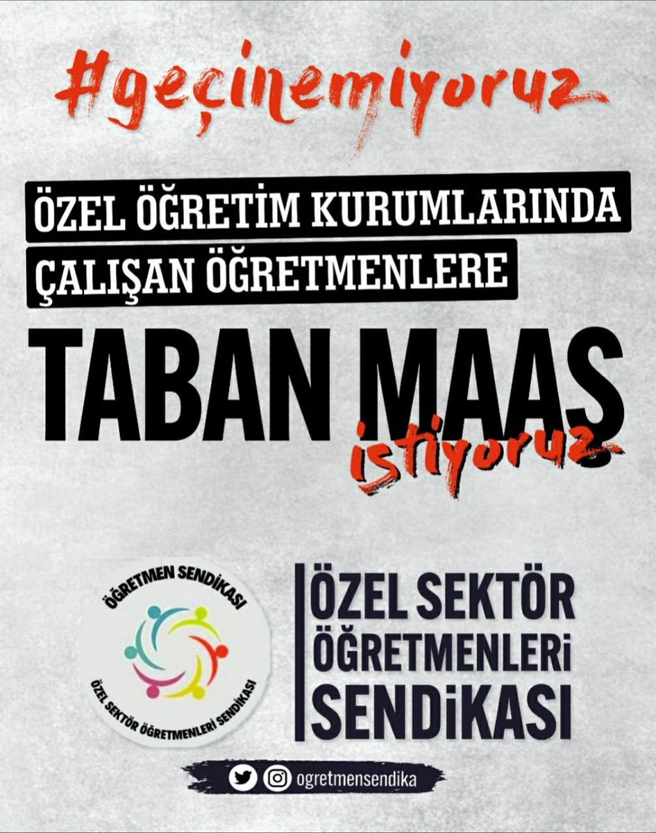 Eğitimi, bilimi, emeği ve haklarımızı savunuyoruz. Bizler buradayız ve mücadeleye devam ediyoruz
<a href="/tcmeb/">Millî Eğitim Bakanlığı</a> 
#BizDeÖğretmeniz
<a href="/ogretmensendika/">Özel Sektör Öğretmenleri Sendikası</a>
