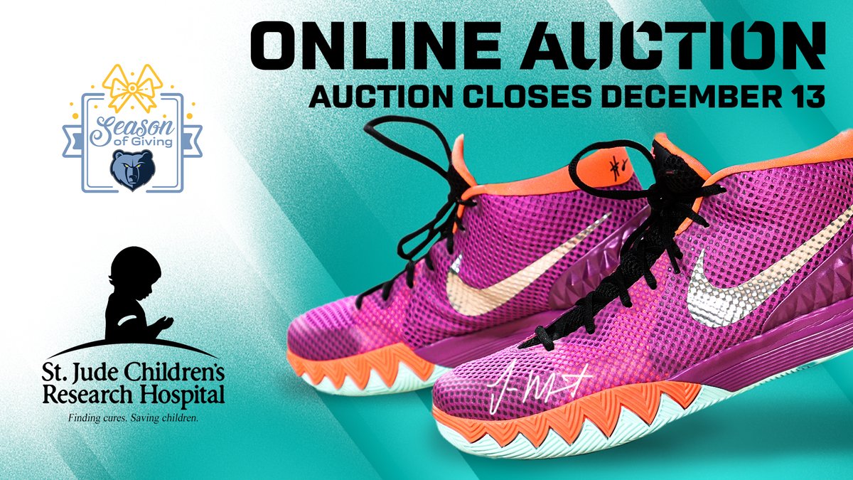 GrizzCommunity's tweet photo. Our online Season of Giving auction is officially OPEN! 

This is your chance to bid on signed @memgrizz memorabilia and experiences all while supporting @StJude!

Check out items and place your bids here: 
https://t.co/RhRNRsHY6l

Auction ends December 13, 2021 @ 8:00 PM CST. https://t.co/Dr65aAQJP6