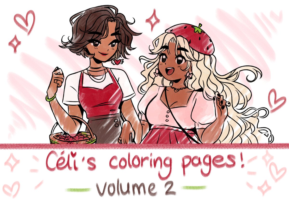 pianta_'s tweet photo. ✨ céli's coloring pages [volume 2] is out now! ✨

last year i decided to make coloring pages available for those stuck at home in hopes to provide fun and stress relief. i'm offering 5 NEW coloring pages for folks to enjoy! 💕 https://t.co/j0MCZ4NIsf