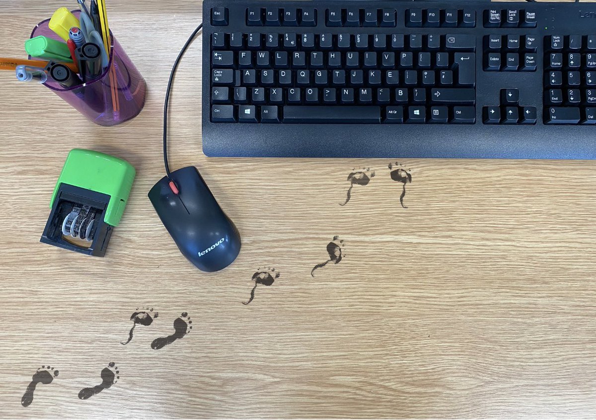 penarthlibrary's tweet image. Day 2: The investigation continues. Upon entering the library building this morning, staff came across a set of unusual inky foot prints across the counter. We will continue to update on the situation as it unfolds. #ElfProblems