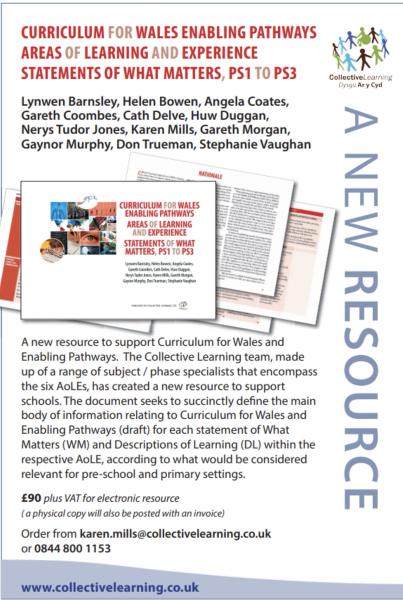 CollectiveLearn's tweet photo. 🚨 NEW Resource from Collective Learning 🚨 "Curriculum for Wales Enabling Pathways" - created by the Collective Learning team. @karenkarmil @GarethKCoombes @BarnsleyLynwen @helenbowen1 @nurturepro @HuwDuggan @gartmor @NerysTudor @dteducational @CLCSteph 

https://t.co/RWFGycrjSp https://t.co/jwkdzBBXeb