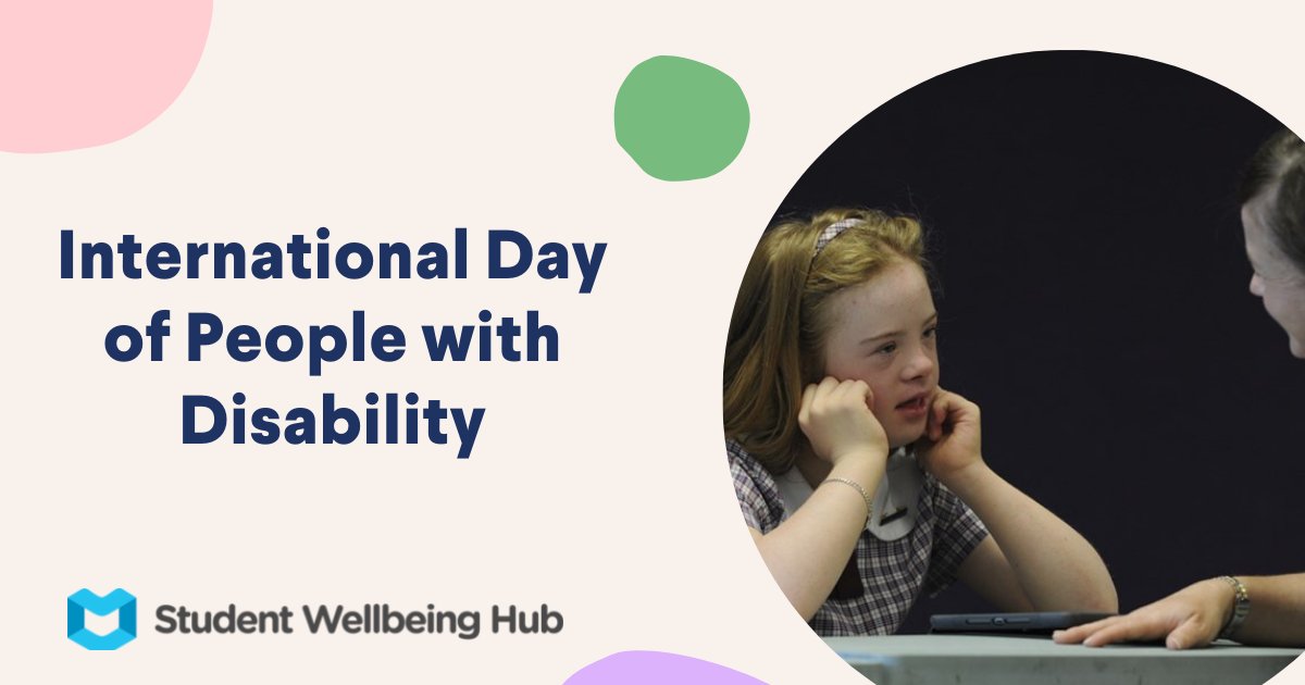 Today is the International Day of People with Disability. IDPwD is all about increasing public awareness, understanding and acceptance of people with disability. Explore these resources to help support your students who may have particular needs. studentwellbeinghub.edu.au/educators/topi…