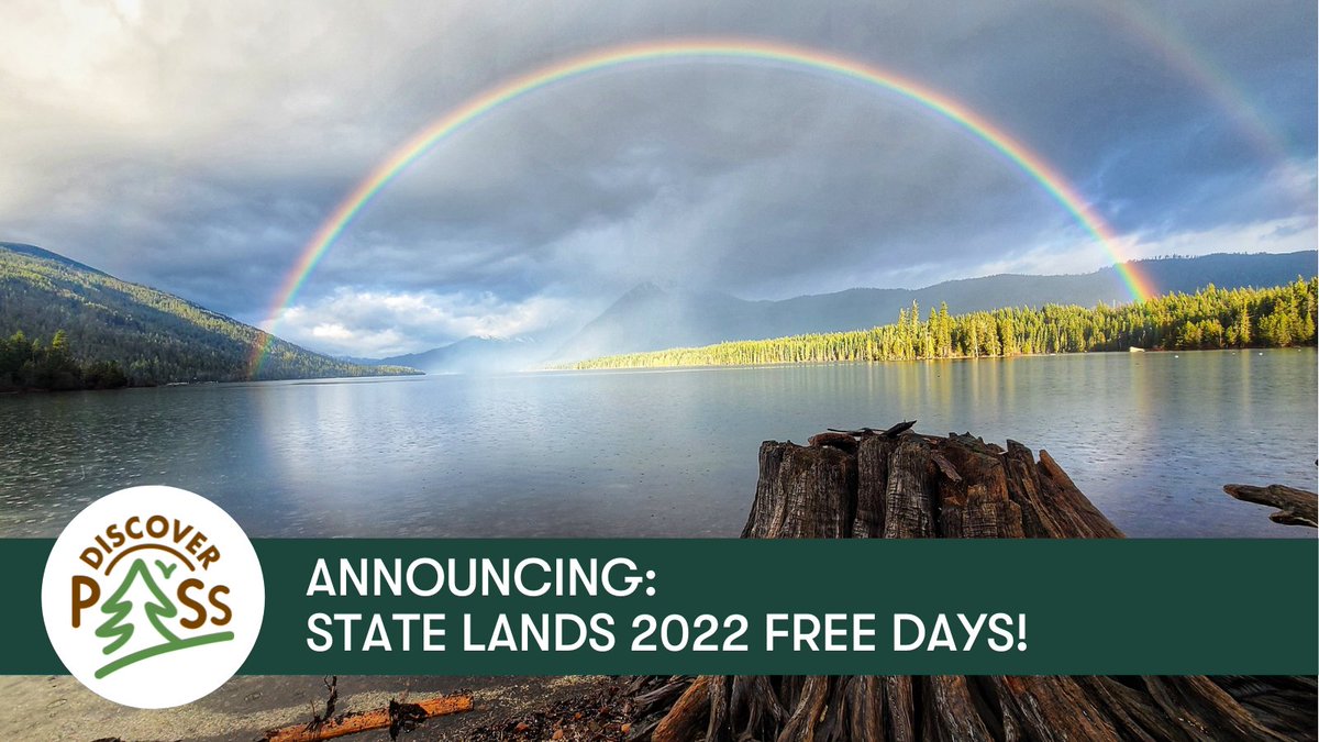 WAStatePks's tweet photo. Announcing the 12 days of 2022 when you won't need a Discover Pass to park on state lands: https://t.co/BPtukDr3kI A few changes: @waDNR @WDFW will now honor Billy Frank Jr.'s birthday, #Juneteenth, #WorldMentalHealthDay https://t.co/ttAr0GKU9W