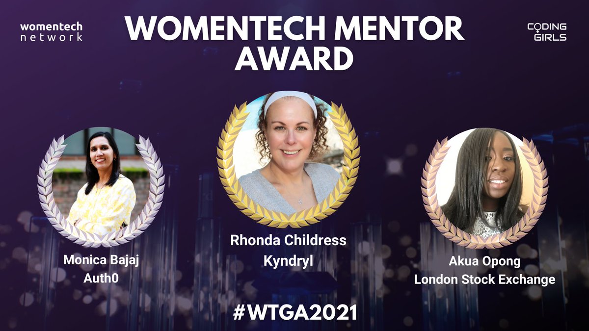 🏆 We’re excited to announce the WomenTech Network Mentor of the Year Award 2021 winners!

Congratulations! 👏🎉🤩

Join the WomenTech Global Conference 2022 to hear their talks: womentech.net/women-tech-con…
#womenintech #WomenTechNet #WTGA2021