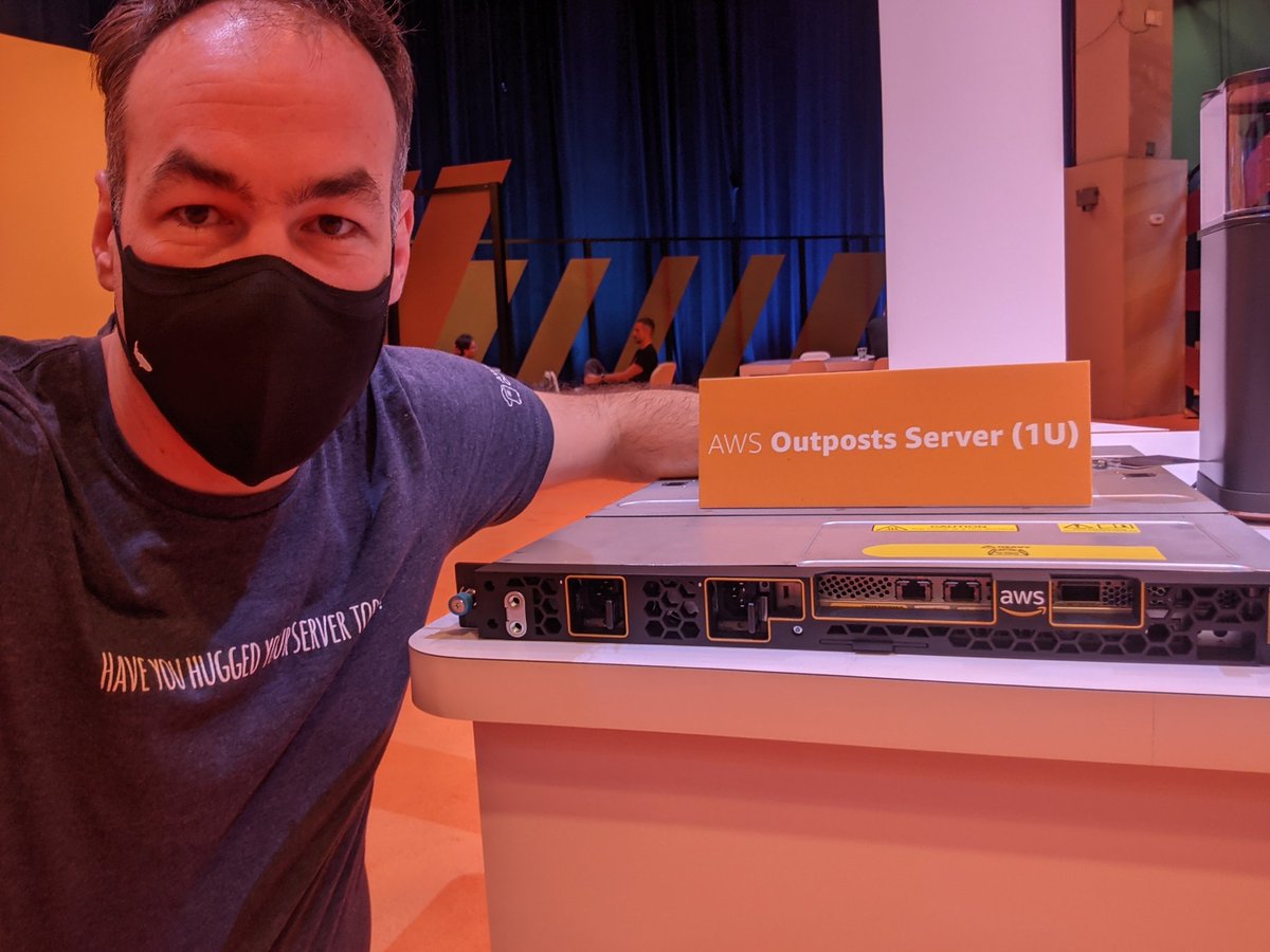 molson's tweet image. Here&apos;s my #AWSOutposts servers selfie