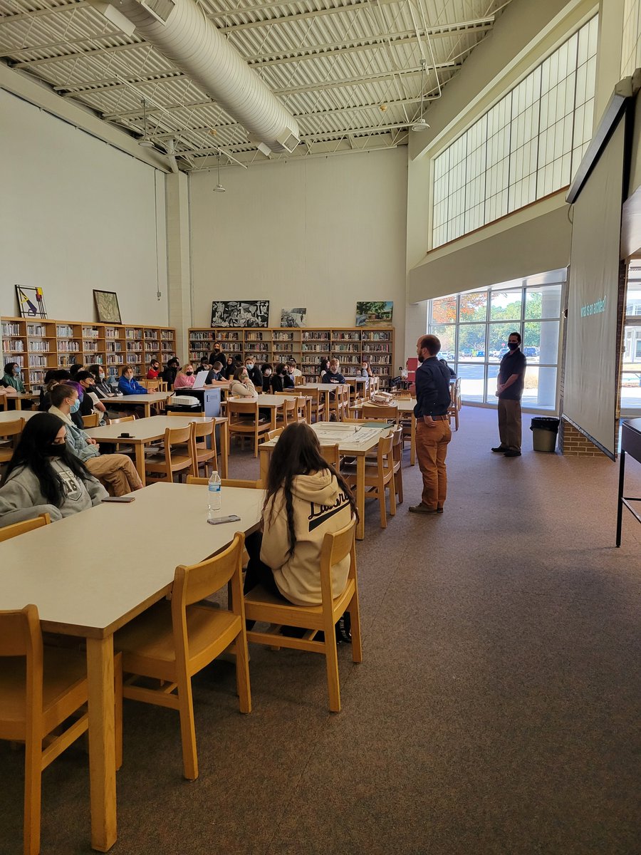 NHCSDrafting's tweet photo. Giving back way after the punch list is complete: Cape Fear AIA was invited by teacher Blair Deen to visit Hoggard’s Interior Design classes. Daniel Hill-BMH Architects, Eric Jabaley-Dogwood Architecture, &amp; Michelle Marks-LS3P focused on real-world, industry connections https://t.co/3MdOsKBbPW