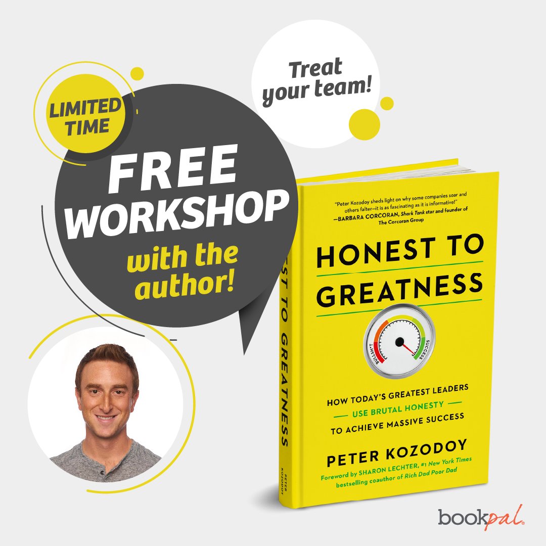 Looking to engage employees in the new year? Start 2022 with honesty &amp; treat your team to a free 30-minute virtual session with Inc. 5000 serial entrepreneur &amp; business coach <a href="/PeterKozodoy/">Peter Kozodoy</a> when you purchase 100+ copies of HONEST TO GREATNESS.

Learn more: bkp.al/pkh2g