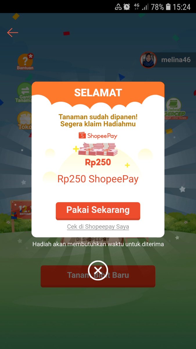 Iseng berhadiah ga ada niatan tapi bismillah #TanamShopeePay12M  <a href="/ShopeeID/">Shopee Indonesia</a>