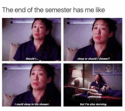 BiancaDonald5's tweet photo. The struggle to balance work, Q4, school projects, and finals. Any part-timers feel the same? #ISYS8621 https://t.co/3reeEvjkIW
