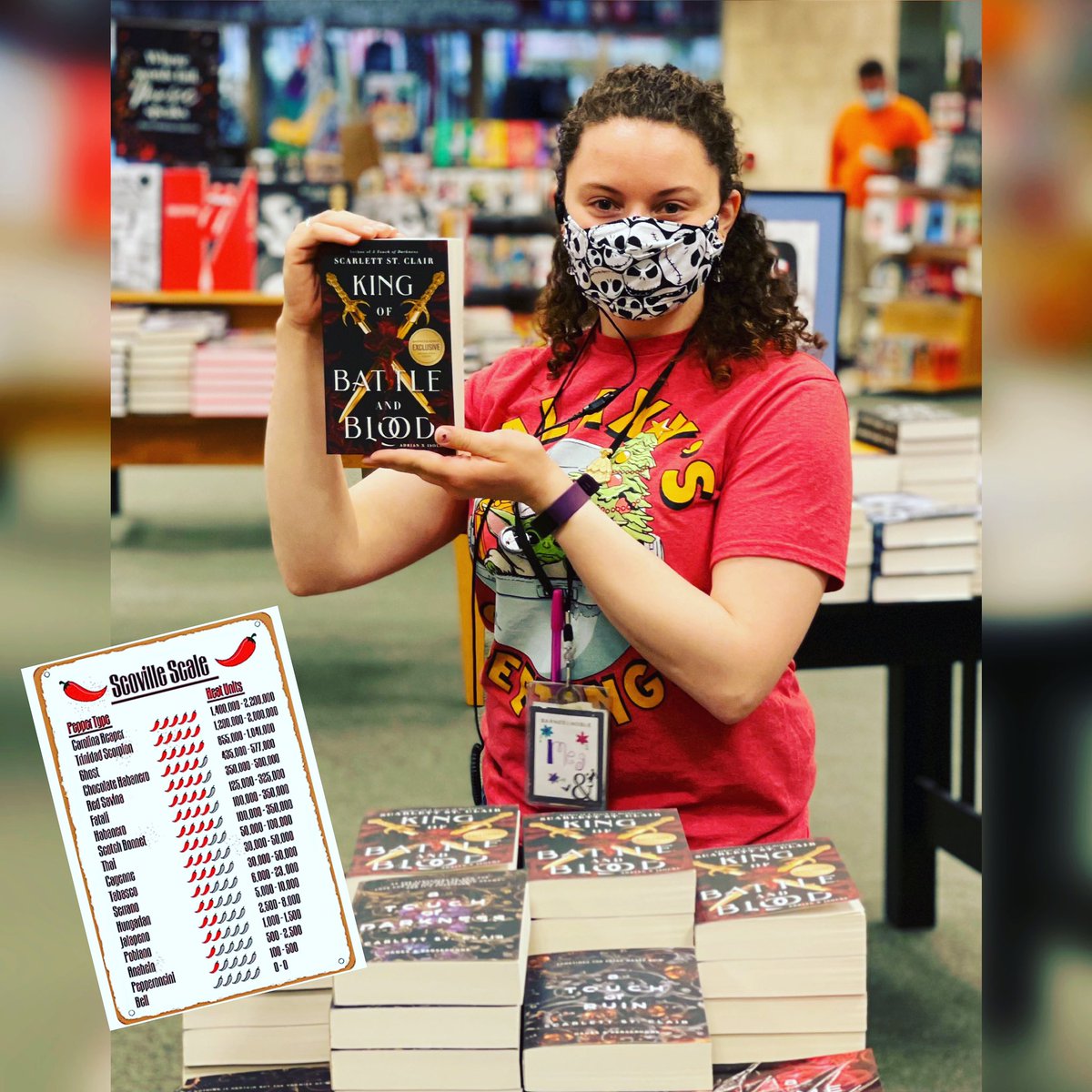 BNMcKinleyMall's tweet photo. King of Battle of Battle & Blood, by Scarlett St. Clair, is out this week w/ a Barnes & Noble Exclusive Edition - renewing our discussion for rating the popular trend of Spicy TikTok πΆ books along the Scoville Scale.
#Spicy #BookTok #KingOfBattleAndBlood #VampireLit #BNMcKinley https://t.co/W5Cc4sXd2c