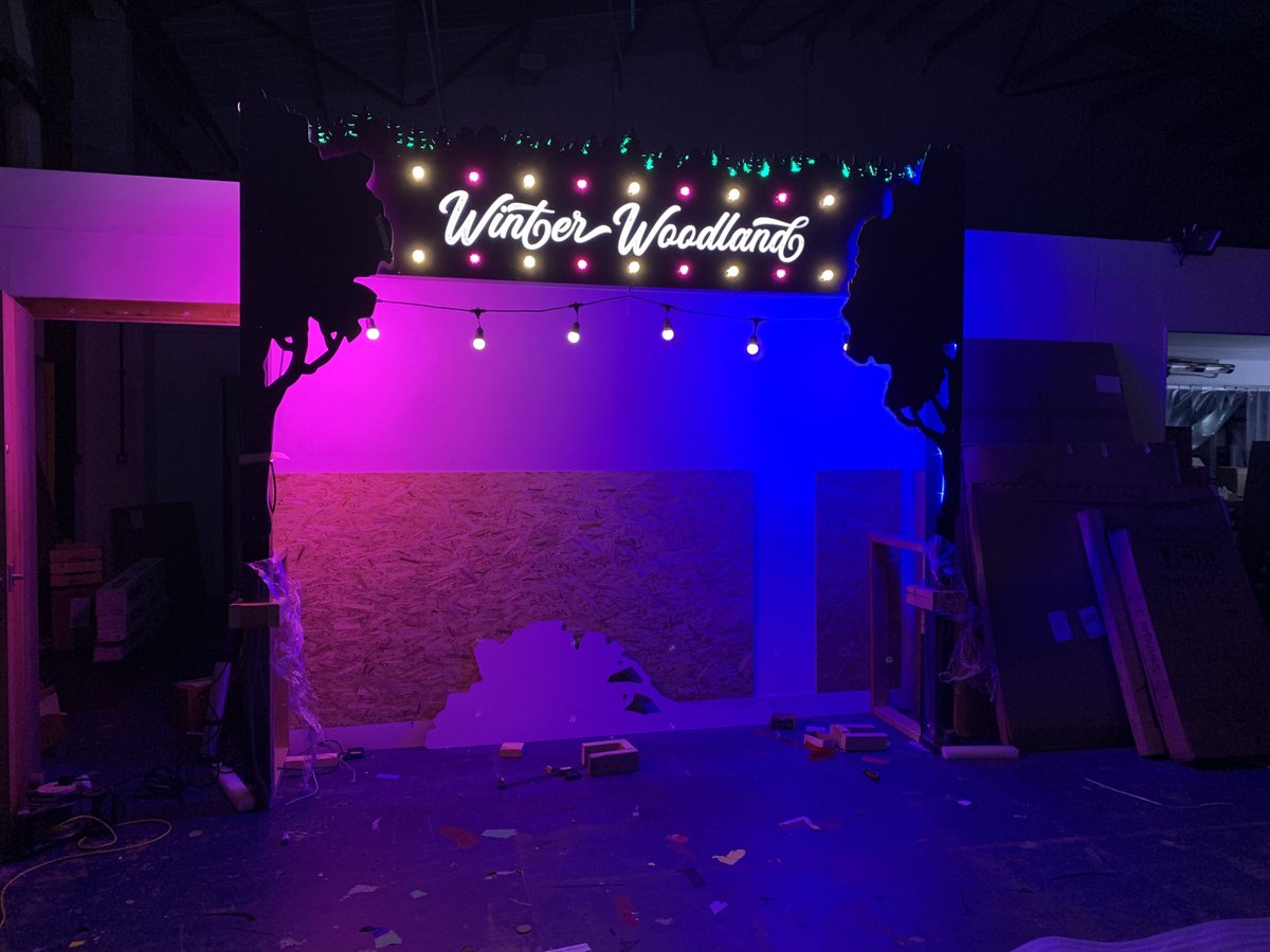 blueraptorsigns's tweet photo. One of our favourite projects. We were asked by Sewerby Hall and Gardens to create an entrance archway for #winterwoodland with a bit of wow factor. After some late nights playing with LEDs, full test build at our spot and some seriously wet and windy weather it looks the part! https://t.co/Sp3qAFIhkc