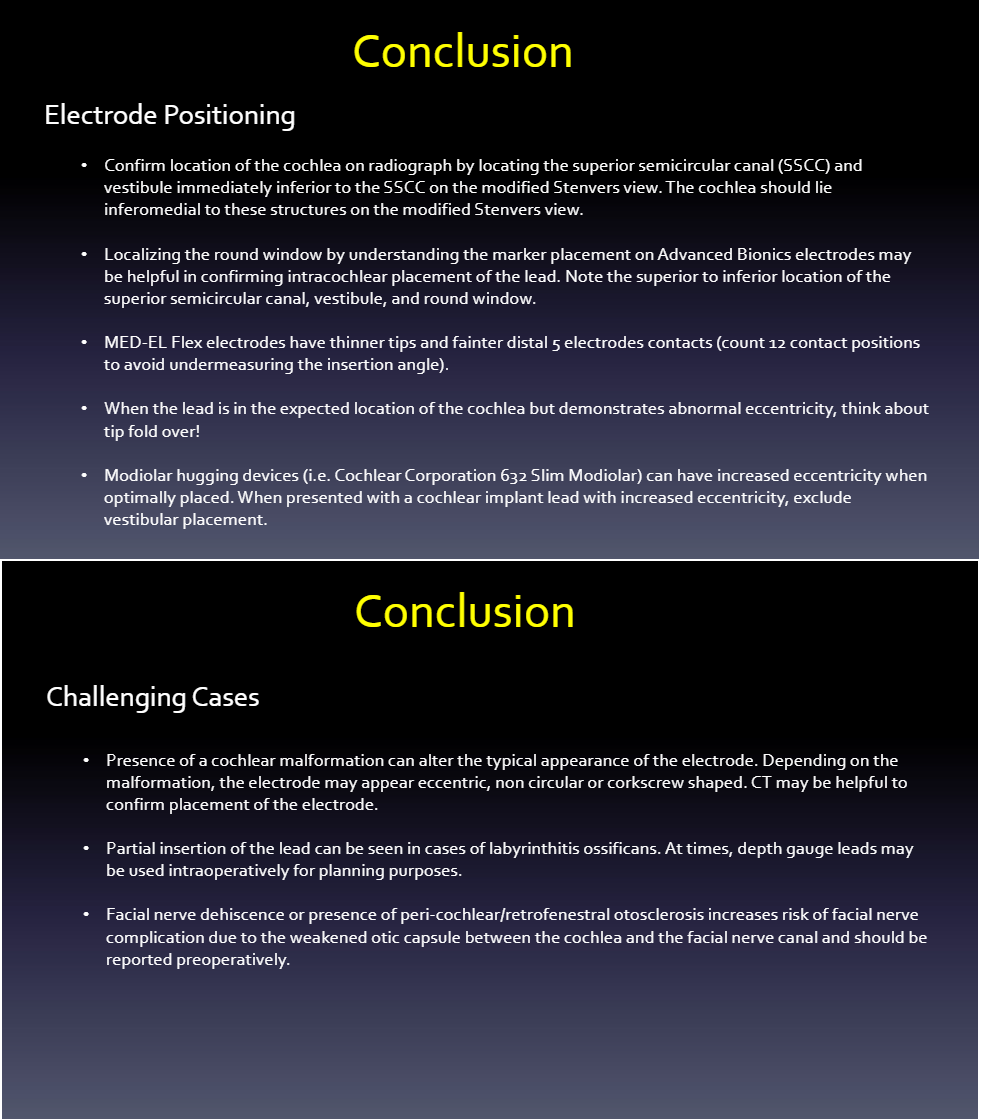 francisdeng's tweet image. Our #RSNA21 exhibit on cochlear implants received a Certificate of Merit! 

Teaching point: Intracochlear electrode position is confirmed inferomedial to the vestibule using the landmark of the superior semicircular canal on modified Stenvers view radiograph.

HNEE-24