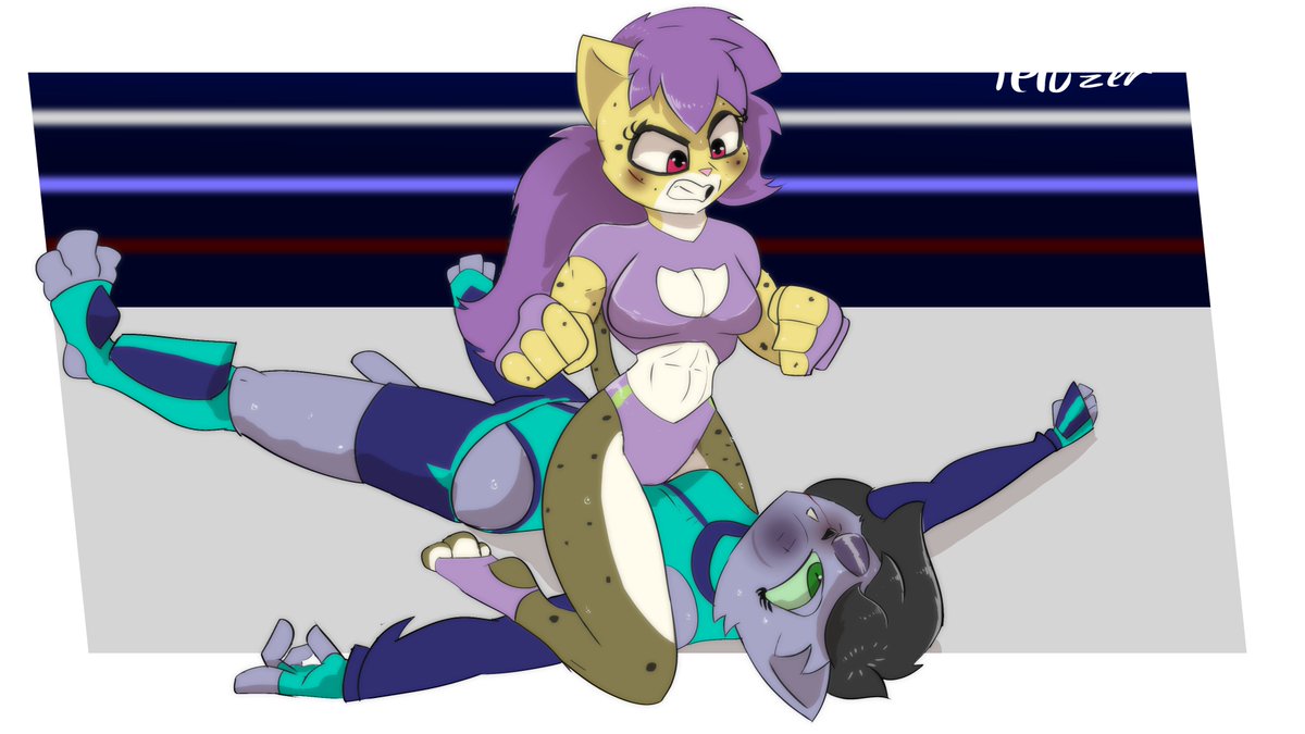 teluzer's tweet photo. The 2 felines had another Rematch, and it seems like Rox is on top of this one

The ocelot sent brutal blows to the Kittie's face, getting her to take a nap in the ring, Rox was stopped by the ref and declared the winner of this bout. https://t.co/pUNzeo011M