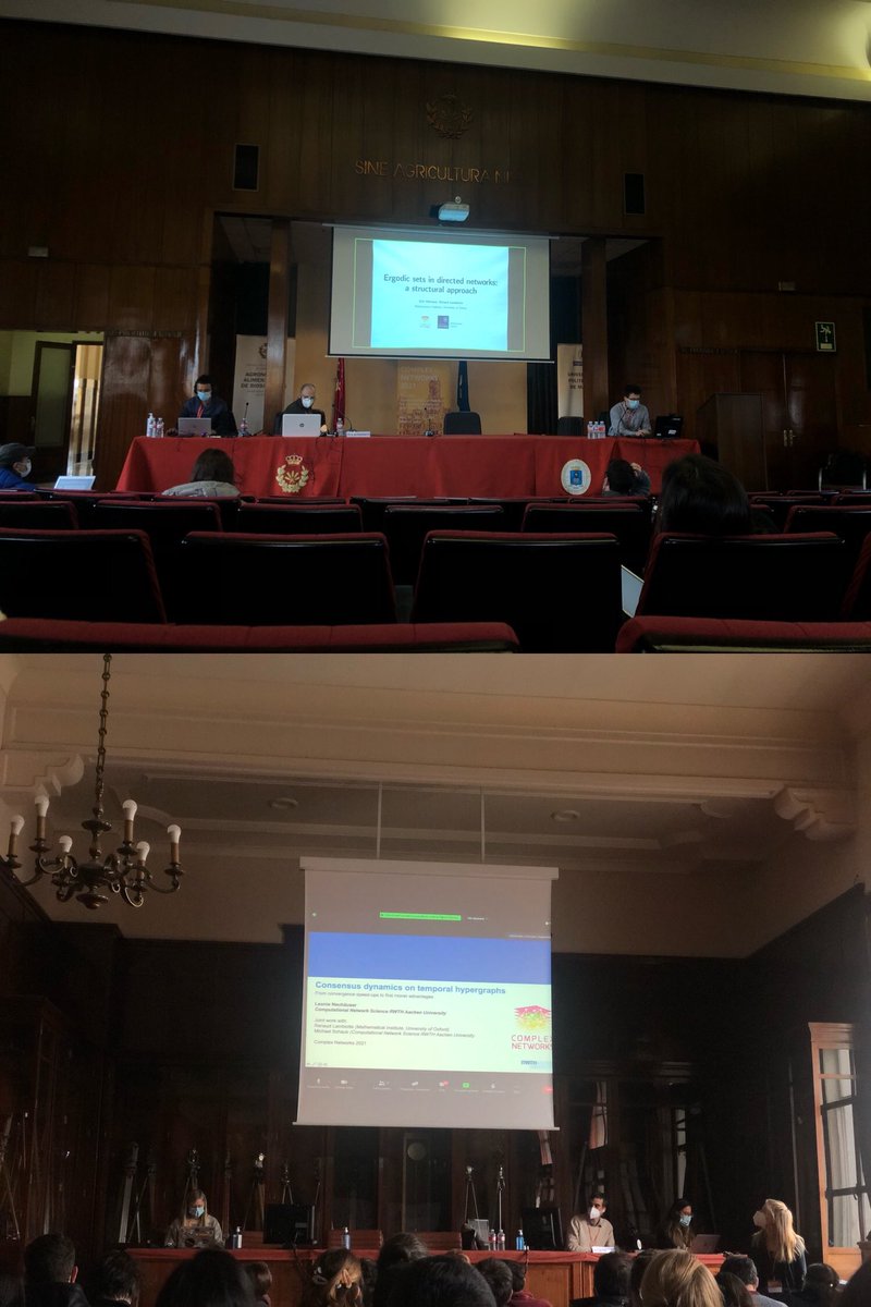 tianyueve's tweet photo. Happy conference #complexnetworks2021 at Madrid with @BovetAlexandre @matteo_cinelli @erik_hormann @leoneuhaeuser @Blas_Ko Mauro Faccin and Samuel Martin-Gutierrez among many other friends together! https://t.co/JAfwnoeXle