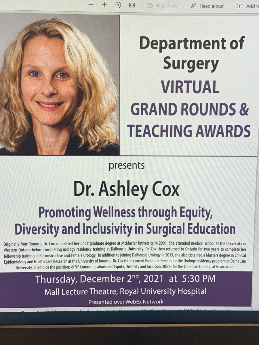 Trustin Domes (@trustindomes) on Twitter photo Looking forward to hearing <a href="/ashleycox1000/">ashley cox</a> speak to this very important topic at our Provincial Department of Surgery rounds tonight. #urology, #MedEd, #DiversityandInclusion, #wellness, #CUAproud Looking forward to hearing <a href="/ashleycox1000/">ashley cox</a> speak to this very important topic at our Provincial Department of Surgery rounds tonight. #urology, #MedEd, #DiversityandInclusion, #wellness, #CUAproud