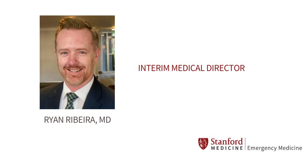 StanfordEM (@stanfordemed) on Twitter photo We are pleased to announce Dr. <a href="/RyanRibeira/">Ryan Ribeira MD MPH</a> is taking on the role of Interim Medical Director for <a href="/StanfordEMED/">StanfordEM</a>. Dr. Ribeira is also director of the <a href="/StanfordEMED/">StanfordEM</a> Administration Fellowship and an alum of <a href="/StanfordEMED/">StanfordEM</a>.
<a href="/californiaacep/">California ACEP</a> #StanfordEMfaculty We are pleased to announce Dr. <a href="/RyanRibeira/">Ryan Ribeira MD MPH</a> is taking on the role of Interim Medical Director for <a href="/StanfordEMED/">StanfordEM</a>. Dr. Ribeira is also director of the <a href="/StanfordEMED/">StanfordEM</a> Administration Fellowship and an alum of <a href="/StanfordEMED/">StanfordEM</a>.
<a href="/californiaacep/">California ACEP</a> #StanfordEMfaculty