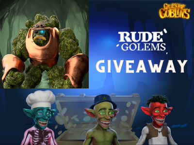 SolRarity_'s tweet photo. #NFTGiveaway
 
@NFTRaritySol x @GruesomeGoblins🔥

1 Rude Golem (~450$) + 3 OG Goblin Roles (= 3 Goblin NFTs)

✅Like &amp; RT
✅Follow @NFTRaritySol &amp; @GruesomeGoblins
✅Tag 3 Friends
✅Join both Discord https://t.co/K4RwYeqLYh https://t.co/QClJ6fK26t

🕐Results in 48h (4 winners) https://t.co/1h3ZNIORDU