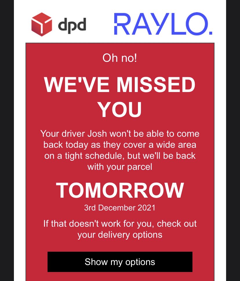 _tin_tin_87's tweet photo. @DPDgroup_news I know it is a busy time of year. I am pretty laid back if a delivery time cannot be met especially when I am told it would be between 20.30 and 21.33. But dear Josh don’t make out you had already been when you have been in Glasgow all of the evening. #logistics https://t.co/0zRPtYdH5I
