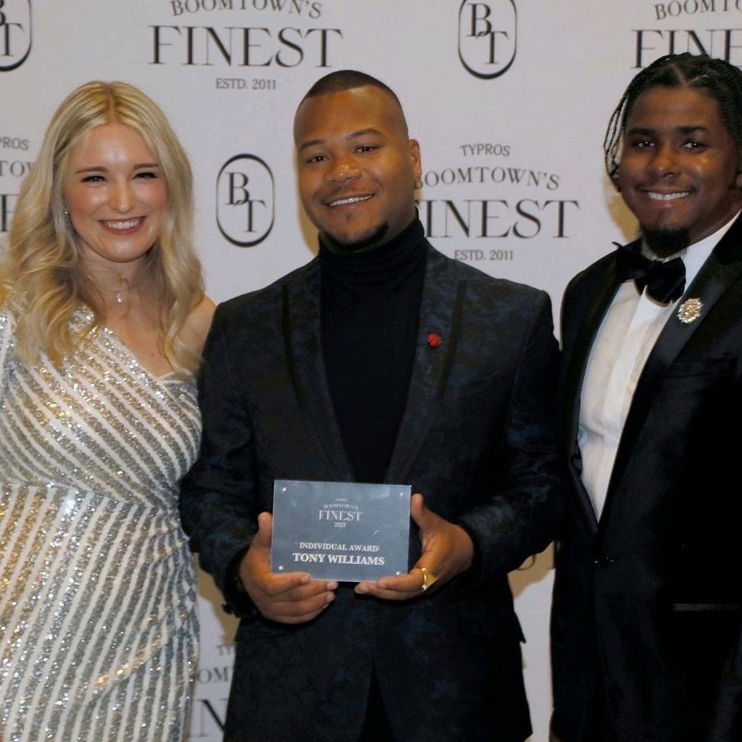 TYProsFund's tweet photo. Taking home the Boomtown Individual Award is @tonywilliams918 . Tony is a serial entrepreneur, graphic designer, and clothing brand owner. He also served as worship leader at Victory Church for several years. Known as “Mr. Black Wall Street,”
⠀
Congratulations, Tony! https://t.co/Rp196QFQTI