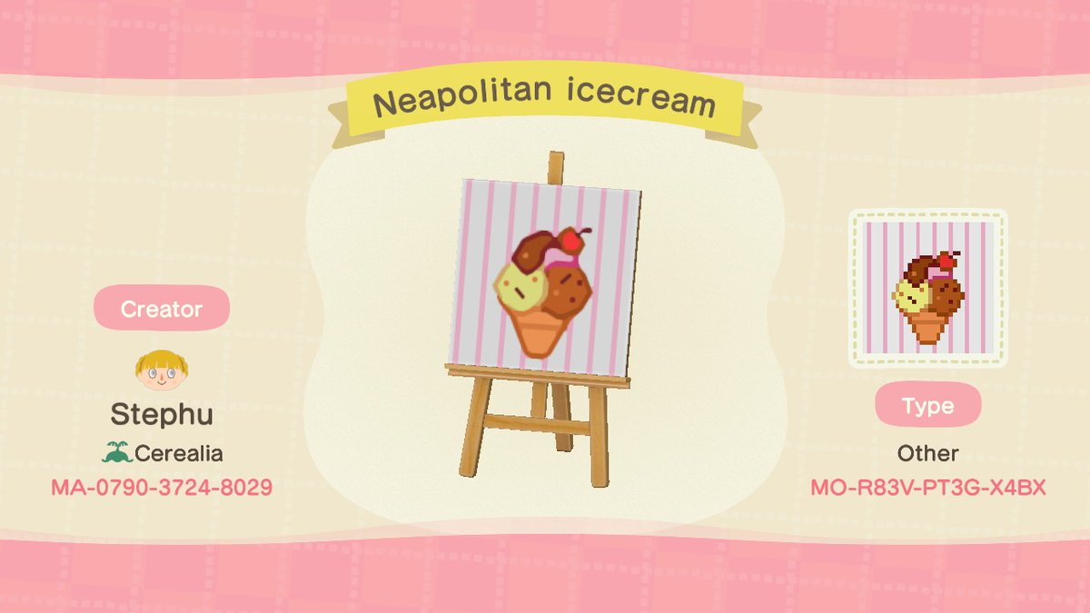 StephuAC's tweet image. neapolitan icecream pattern &amp;lt;3 
i like unwinding on a night making these while @adamsketches streams on twitch 

 #AnimalCrossing #ACNH #NintendoSwitch