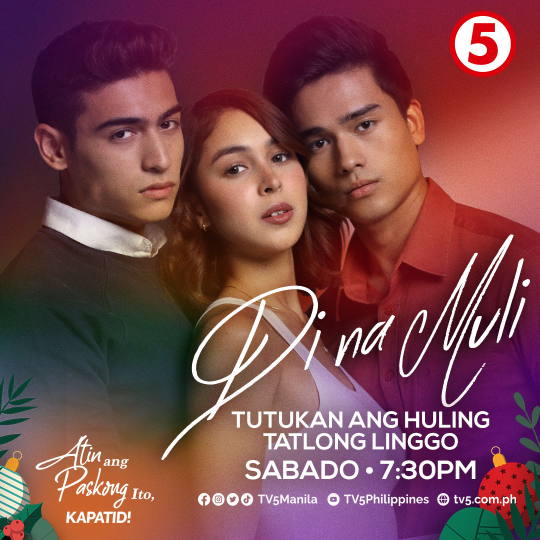 TV5manila's tweet photo. Sa paglabas ng katotohanan, paano nga ba kakayanin ni Yanna na makaharap si Mico? 😱

‘Wag palampasin ‘yan sa HULING TATLONG LINGGO ng #DiNaMuliTV5 sa #TV5TodoMaxWeekend! 

📅 Sabado, 7:30 PM 
#AtinAngPaskoTV5 https://t.co/7BV7QSAfGZ
