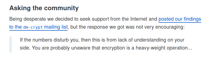 el0j's tweet image. Infuriating. Please be better. blog.cloudflare.com/speeding-up-li… #dmcrypt