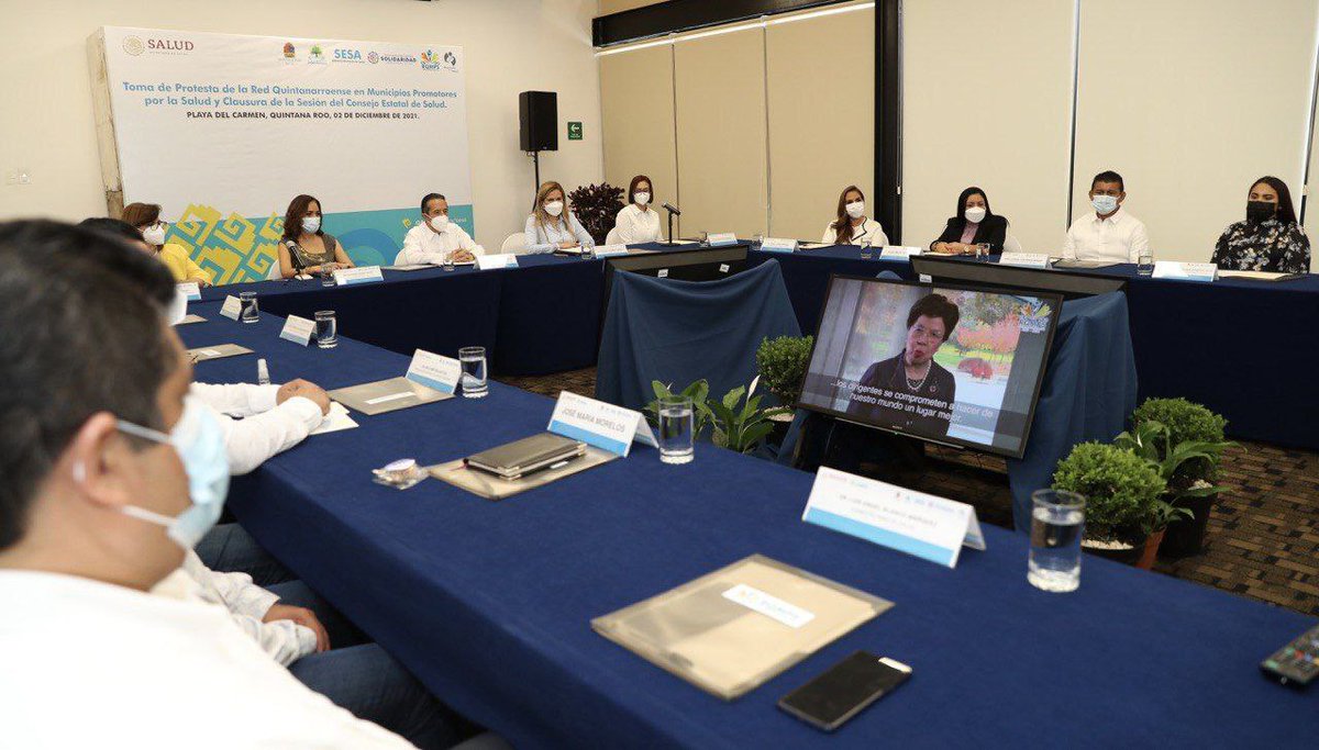 Hoy rendí protesta como integrante de la Red Quintanarroense de Municipios por la Salud y me comprometí a realizar acciones y cooperar en estrategias en beneficio de quienes vivimos en el Caribe Mexicano. 1/2

.