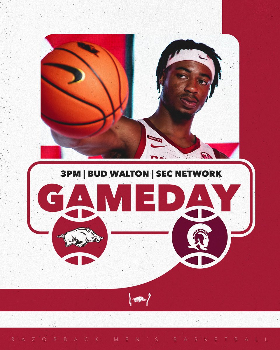 RazorbackMBB's tweet photo. Wrapping up our in-state week with the Trojans.

Opponent: @LittleRockMBB
Tix: SOLD OUT
Stream: https://t.co/lJnpc1mndF
StatBroadcast: https://t.co/HYYoJohQNJ https://t.co/vz3iv5VzLZ