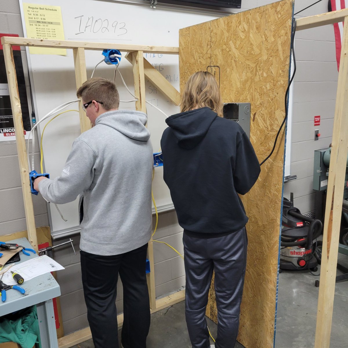 BooneAgSci's tweet photo. Good luck to Jake and Colby from Ag Power &amp; Technology class @BooneToreadors who are competing in the Iowa High School Craft Championship for Electricity on Friday! https://t.co/ll90Dxqmei