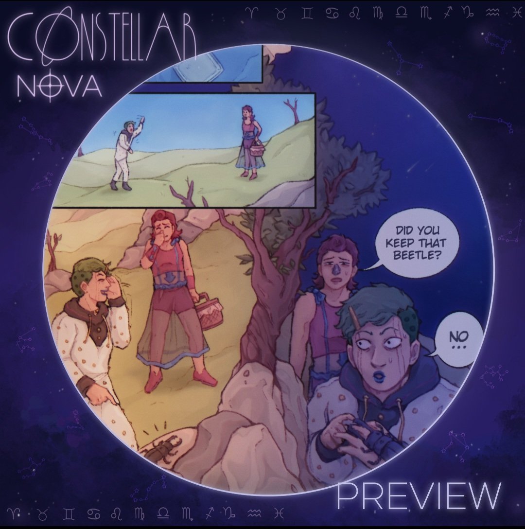 Constellar_Zine's tweet photo. 🌟 PREVIEW 🌟

A date at night with a beetle.

Mitsuba and Jobin having a date illustrated by @shadyspaniard ! https://t.co/WSaRcr77s1