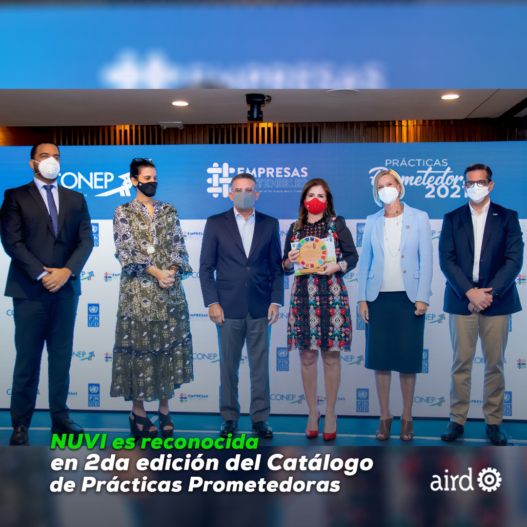 airdmedia's tweet photo. 🏅♻️ El @CONEP_RD y el @PNUDRD reconocieron a @NuviRD, inicitativa #sostenible de la AIRD, por su impacto social y ambiental positivo en el país, el cual contribuye al logro de los Objetivos de Desarrollo Sostenible 🎯(ODS). 👏👏👏🎊 https://t.co/Aa2kwV9u92