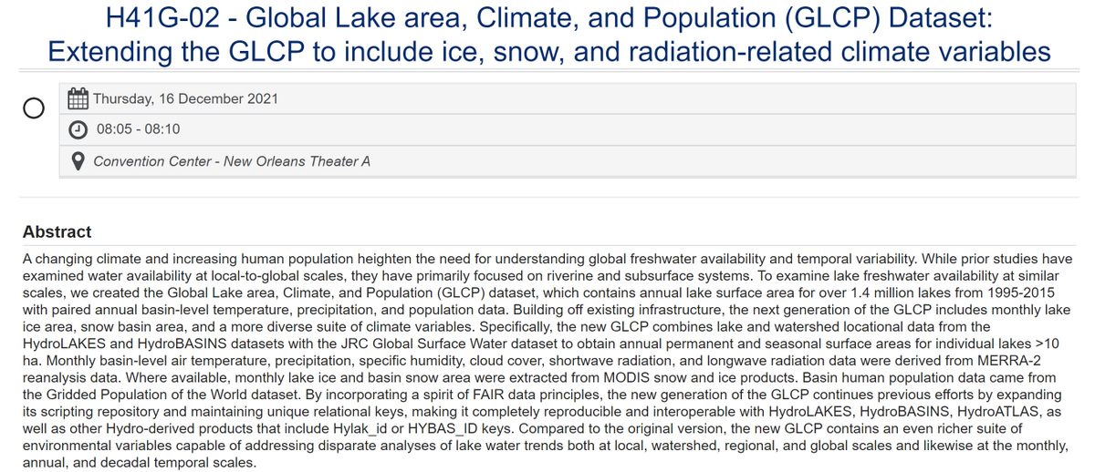 mishafredmeyer's tweet photo. You like the #GLCP right? Well, we've been making some upgrades to include #ice #snow #clouds #radiation and more! Looking very to the work that @mrbrousil @XiaoYan20198978 S Viridis @AlliNCramer @se_hampton and I have been up to at #AGU21! https://t.co/xc5EPetRPi