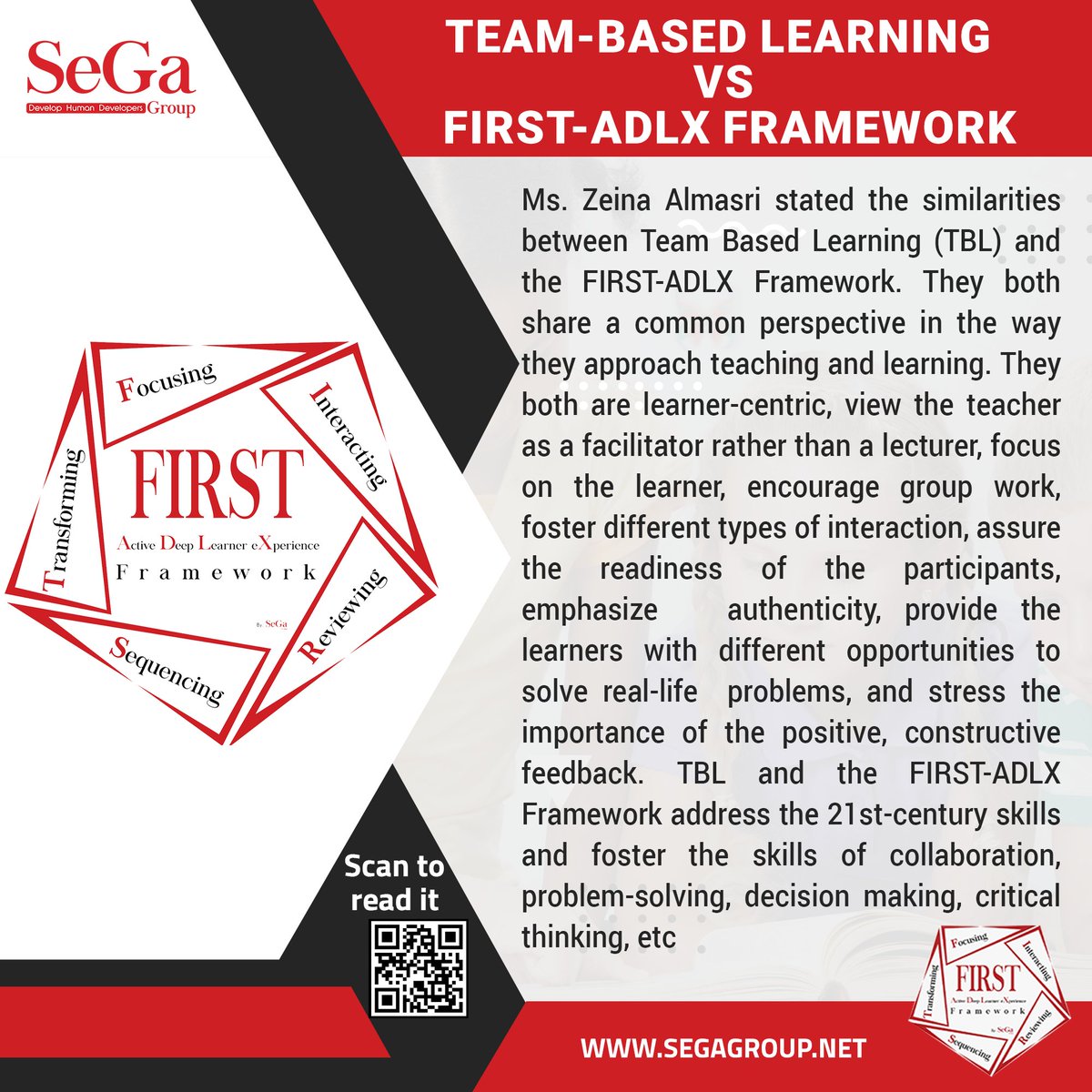 FIRSTFramework's tweet photo. To read the full study "Team-Based Learning VS FIRST-ADLX Framework; What is the difference? Which one fits into the other?" visit: https://t.co/QqIuUtPmTx
#Learner_eXperience
#Active_Deep_Learner_eXperience
#FIRST_ADLX_Framework
#SeGa_Group https://t.co/Ri5LU2KcyC