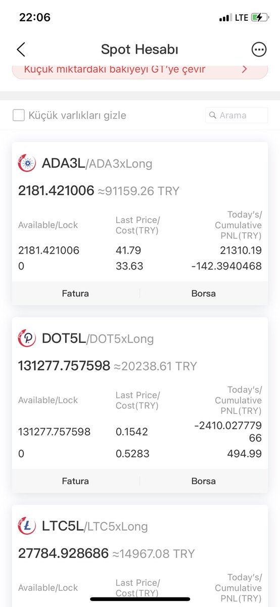 OTheMazeRunner's tweet photo. #Gateio borsasında ETF tokenleri dediğimiz kaldıraçlı tokenlardan alım yaptım. Eğer almak isteyen olursa ben böyle bir sepet yaptım.
$ADA 3L = 2.45 
$DOT 5L = 0.012
$LTC 5L  = 0.048 
#ADA #LTCUSDT #ltc #DOTUSDT #DOT  #Gateio #Bitcoin 
#Crypto #cekilis #kriptopara #BTC #Crypto https://t.co/AWKzG4OCvW